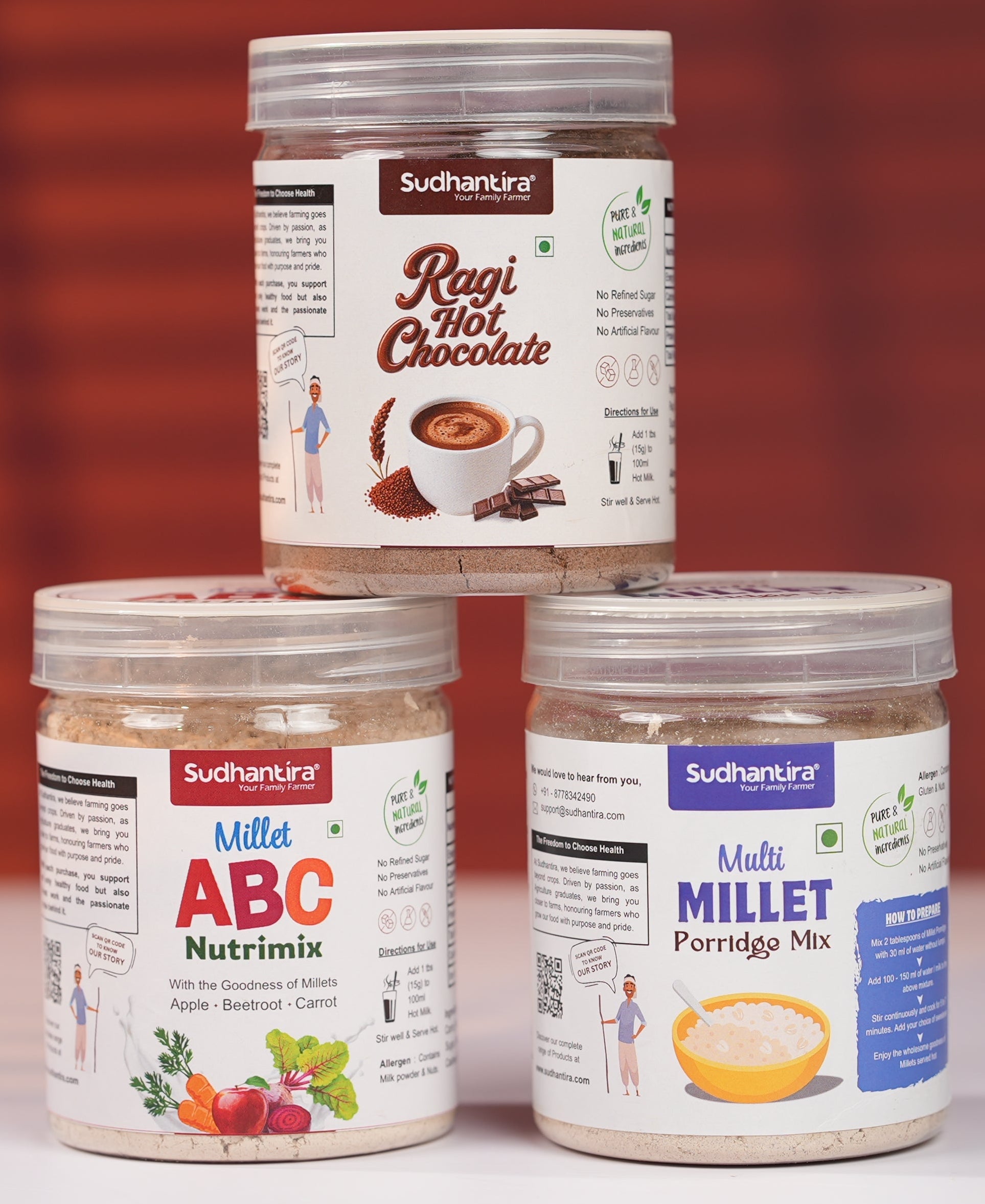 Millet ABC + Ragi Hot Chocolate + Multi Millet Porridge Mix COMBO