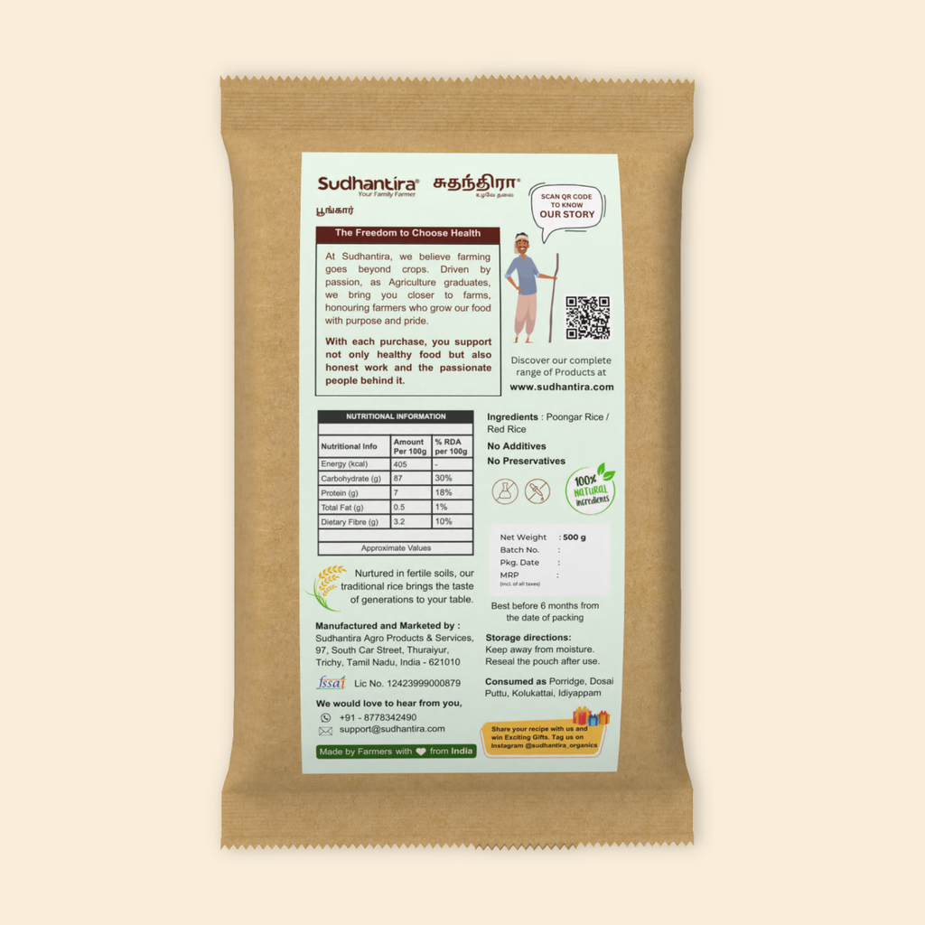 Poongar Rice / Red Rice - Organic