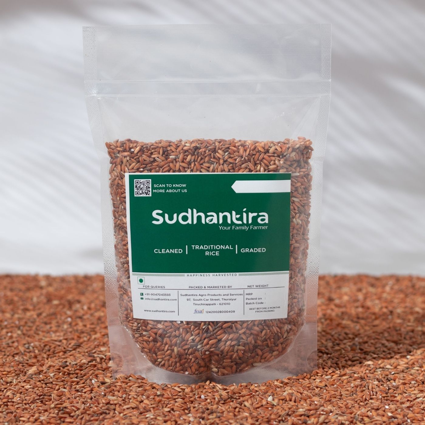 Karunkuruvai Rice / Red Rice Organic Sudhantira
